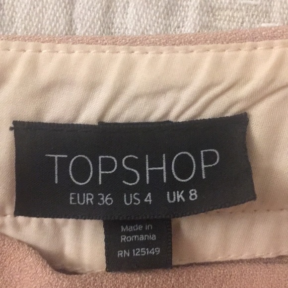 Topshop Blush Pink Crepe Pocket Mini Skirt - Picture 3 of 4
